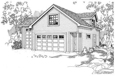 2-Car Plus RV and 507 Living Sq Ft Garage House Plan - 108-1031 - Front Exterior