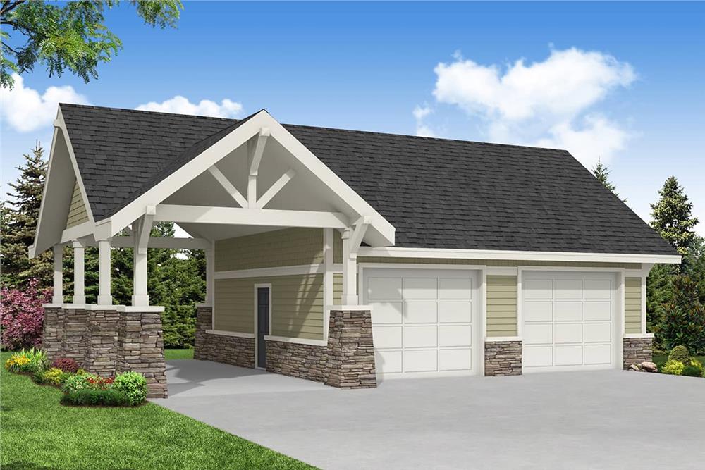 This image shows the Craftsman style of Garage plan #108-1033.