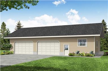 1-Bedroom, 1800 Sq Ft Garage w/Apartments House Plan - 108-1064 - Front Exterior