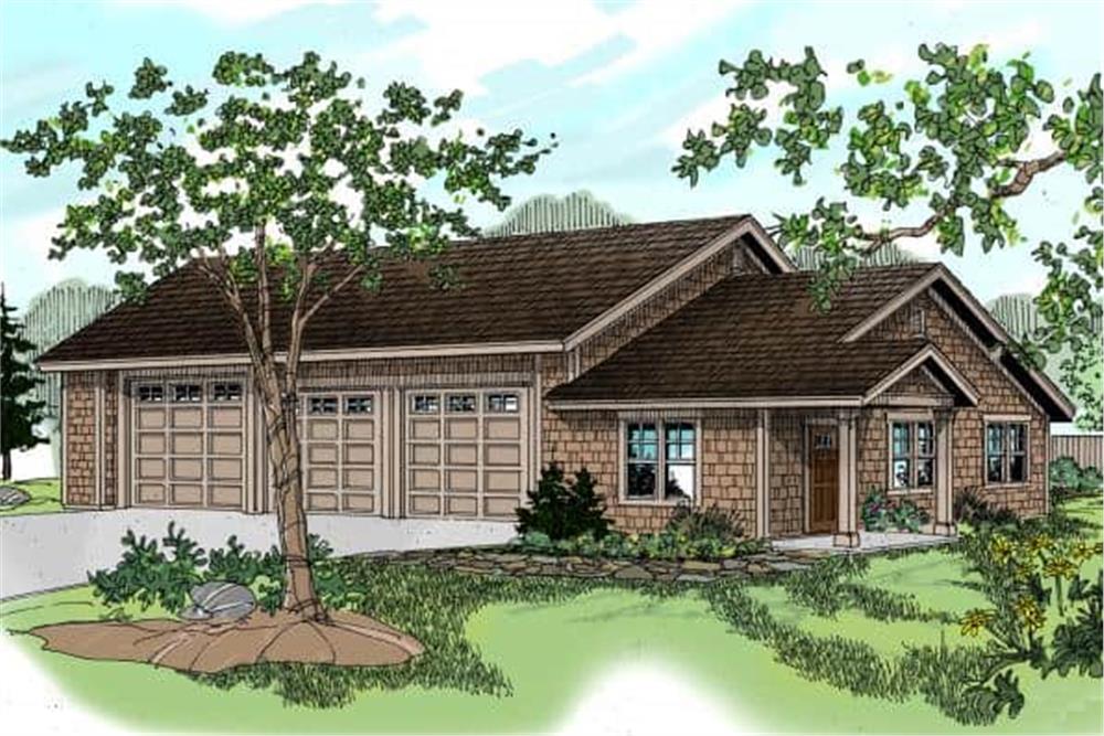 Front elevation of Garage home (ThePlanCollection: House Plan #108-1071)
