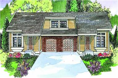 1-Bedroom, 1086 Sq Ft Contemporary House Plan - 108-1098 - Front Exterior
