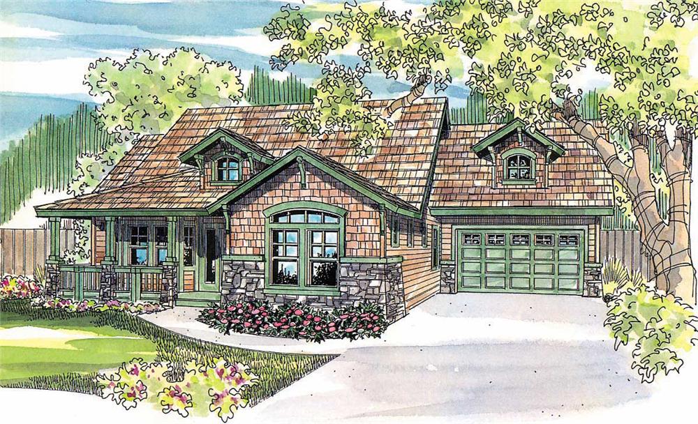 This image is a colored rendering of these great Craftsman Homeplans.