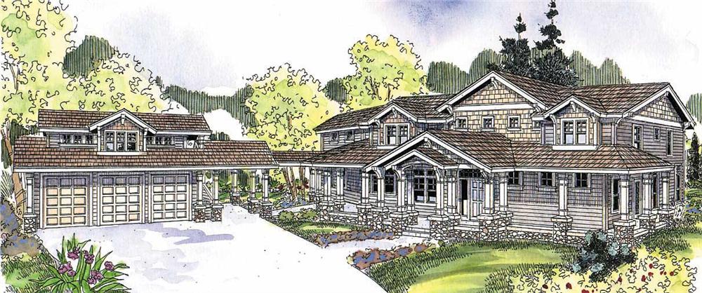 This image shows the Craftsman Style of the house plans.