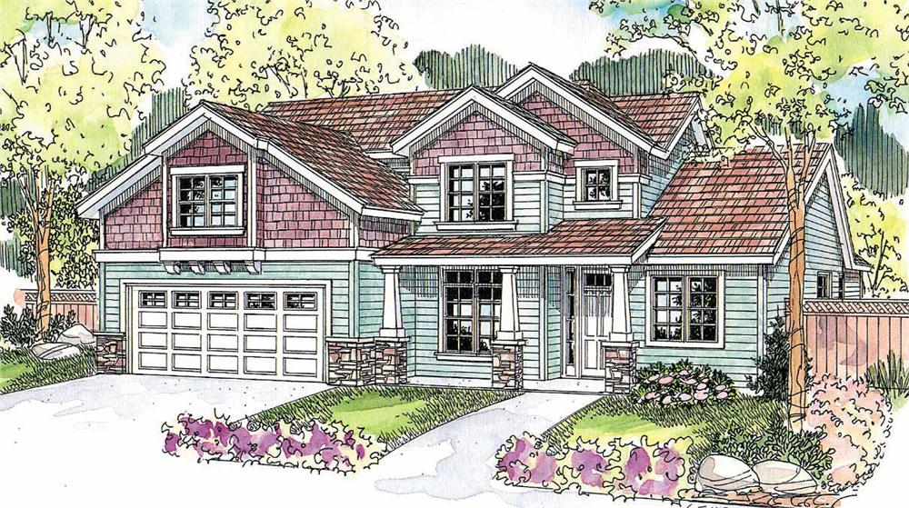 This image shows the Craftsman Style of the houseplans.