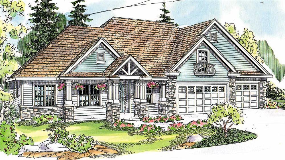 This image shows the Transitional Style of the house plans.