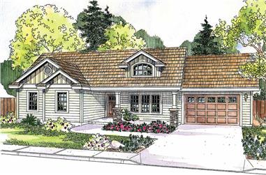 3-Bedroom, 1510 Sq Ft Country Home Plan - 108-1143 - Main Exterior