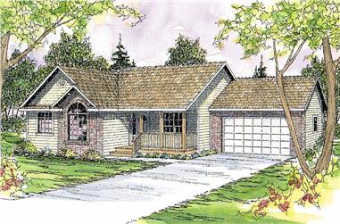 3-Bedroom, 1609 Sq Ft Ranch Home Plan - 108-1193 - Main Exterior