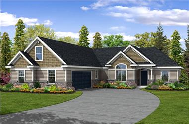 4-Bedroom, 2183 Sq Ft Transitional Home Plan - 108-1228 - Main Exterior