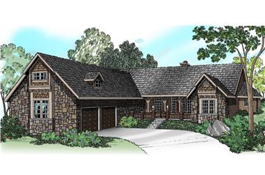 4-Bedroom, 3072 Sq Ft Transitional Home Plan - 108-1231 - Main Exterior