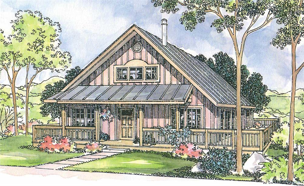 Front elevation of Coastal home (ThePlanCollection: House Plan #108-1242)