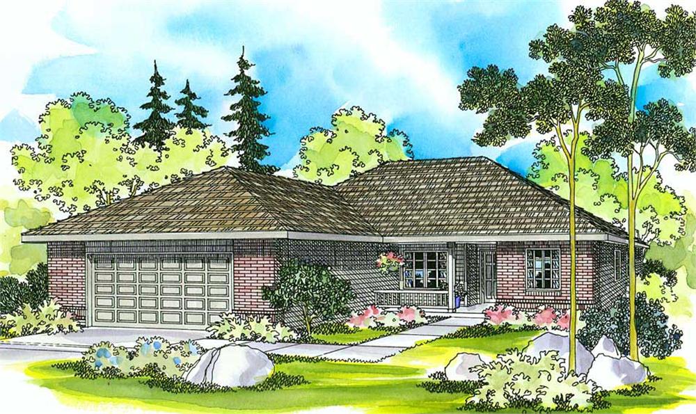 Front elevation of Small House Plans home (ThePlanCollection: House Plan #108-1254)