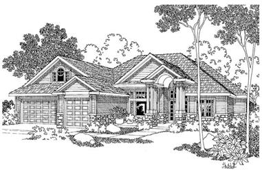 4-Bedroom, 3586 Sq Ft Contemporary Home Plan - 108-1256 - Main Exterior
