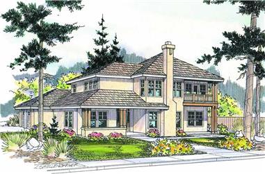 3-Bedroom, 2602 Sq Ft Contemporary Home Plan - 108-1287 - Main Exterior