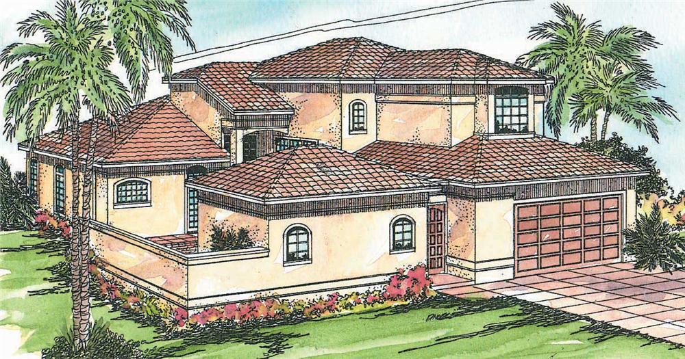 This image shows the Southwest Style for this set of house plans.