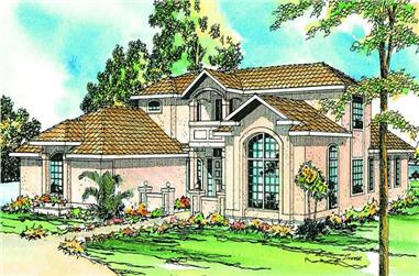 3-Bedroom, 2607 Sq Ft Florida Style House Plan - 108-1360 - Front Exterior