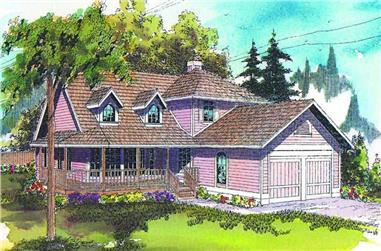 3-Bedroom, 2143 Sq Ft Country House Plan - 108-1392 - Front Exterior