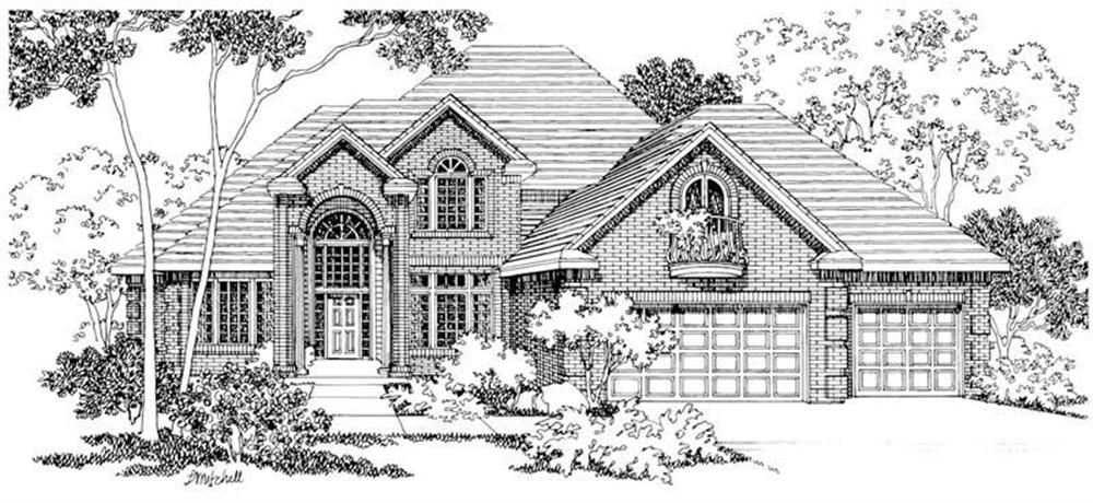 Front elevation of Traditional home (ThePlanCollection: House Plan #108-1401)
