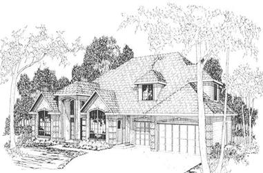 3-Bedroom, 3452 Sq Ft Transitional House Plan - 108-1420 - Front Exterior