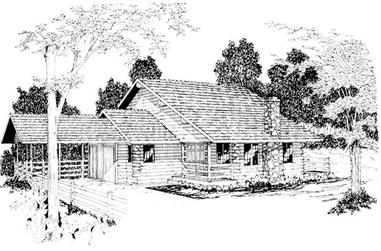 2-Bedroom, 2071 Sq Ft Log Cabin House Plan - 108-1433 - Front Exterior