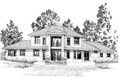 4-Bedroom, 3015 Sq Ft Contemporary House - Plan #108-1441 - Front Exterior