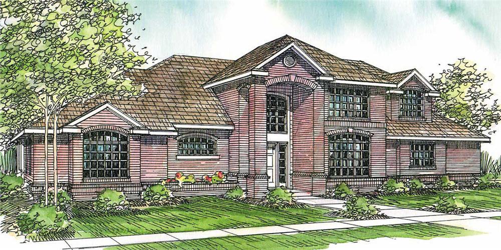This image shows the traditional style for this set of house plans.