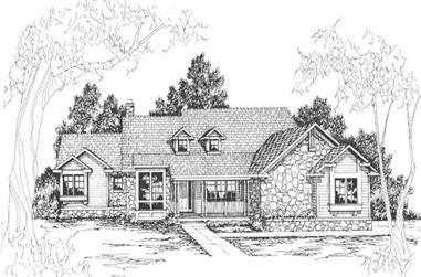 3-Bedroom, 2745 Sq Ft Country House Plan - 108-1489 - Front Exterior