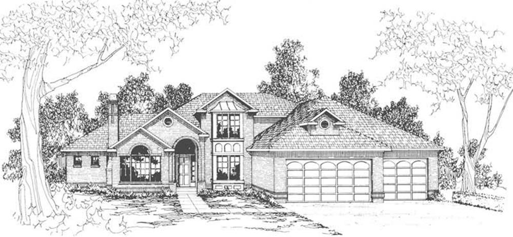 Front elevation of Traditional home (ThePlanCollection: House Plan #108-1491)