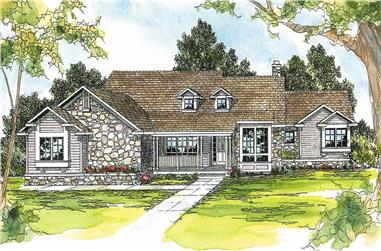 4-Bedroom, 3102 Sq Ft Country House Plan - 108-1495 - Front Exterior
