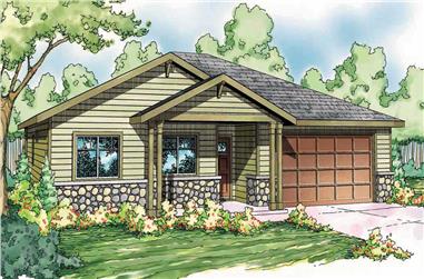 3-Bedroom, 1501 Sq Ft Craftsman House Plan - 108-1499 - Front Exterior