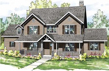 4-Bedroom, 3588 Sq Ft Country House Plan - 108-1504 - Front Exterior