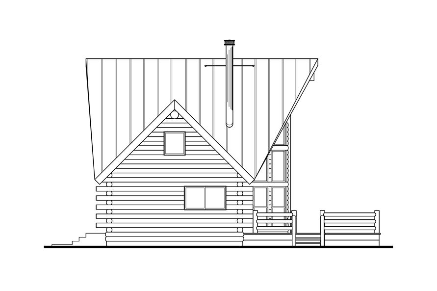 Home Plan Left Elevation of this 2-Bedroom,1216 Sq Ft Plan -108-1538