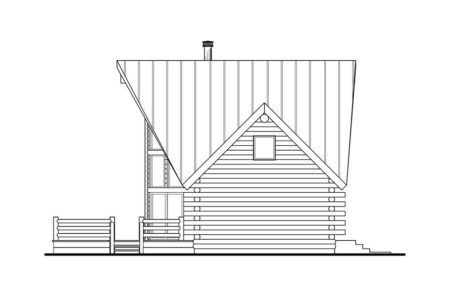 Home Plan Right Elevation of this 2-Bedroom,1216 Sq Ft Plan -108-1538