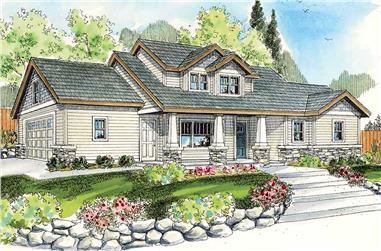 3-Bedroom, 1701 Sq Ft Country House Plan - 108-1547 - Front Exterior