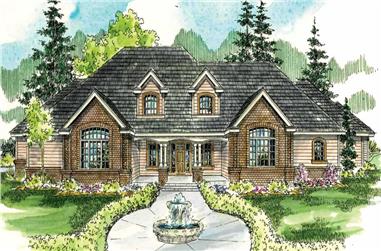 3-Bedroom, 6168 Sq Ft Country House Plan - 108-1557 - Front Exterior