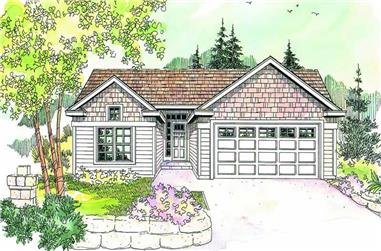3-Bedroom, 1418 Sq Ft Contemporary House Plan - 108-1602 - Front Exterior