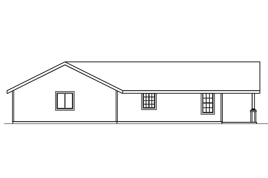 Home Plan Left Elevation of this 2-Bedroom,1321 Sq Ft Plan -108-1612