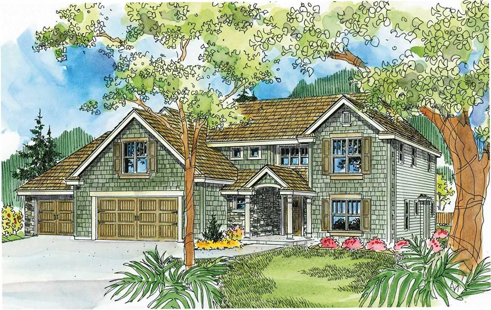 This is a colored rendering of these Craftsman Homeplans.