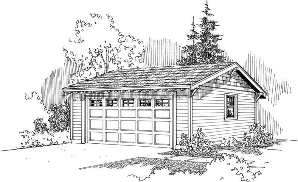 Front elevation of Garage home (ThePlanCollection: House Plan #108-1652)