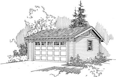 1-Car, 480 Sq Ft Garage Home Plan - 108-1652 - Main Exterior