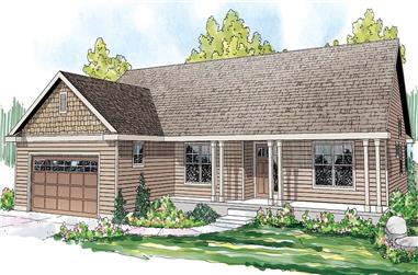 3-Bedroom, 1884 Sq Ft Country Home Plan - 108-1695 - Main Exterior