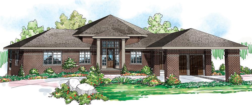 Ranch home (ThePlanCollection: Plan #108-1696)