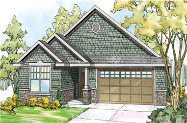 3-Bedroom, 1658 Sq Ft Shingle House Plan - 108-1719 - Front Exterior