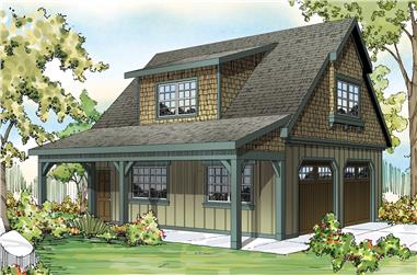 594 Sq Ft Craftsman Garage with Apartment - Plan #108-1770 - Front Exterior