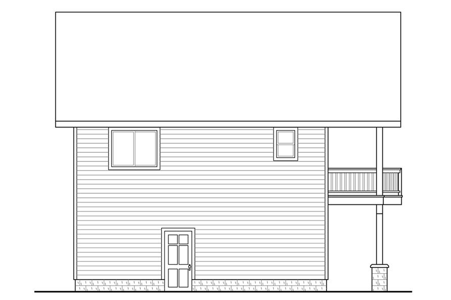 Home Plan Left Elevation of this 1-Bedroom,896 Sq Ft Plan -108-1784