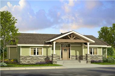 2-Bedroom, 1712 Sq Ft Prairie House Plan - 108-1800 - Front Exterior