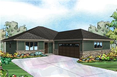 3-Bedroom, 2195 Sq Ft Prairie House Plan - 108-1826 - Front Exterior