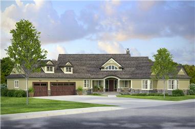 3-Bedroom, 4211 Sq Ft Country House Plan - 108-1843 - Front Exterior