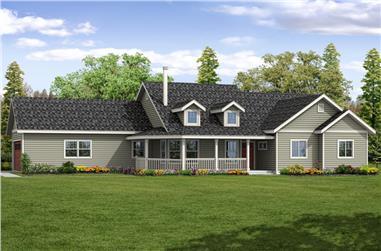 3-Bedroom, 1786 Sq Ft Country Home Plan - 108-1866 - Main Exterior