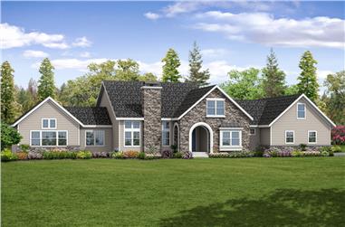 4-Bedroom, 3439 Sq Ft European Home Plan - 108-1873 - Main Exterior