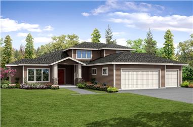 4-Bedroom, 3491 Sq Ft Contemporary Home Plan - 108-1874 - Main Exterior